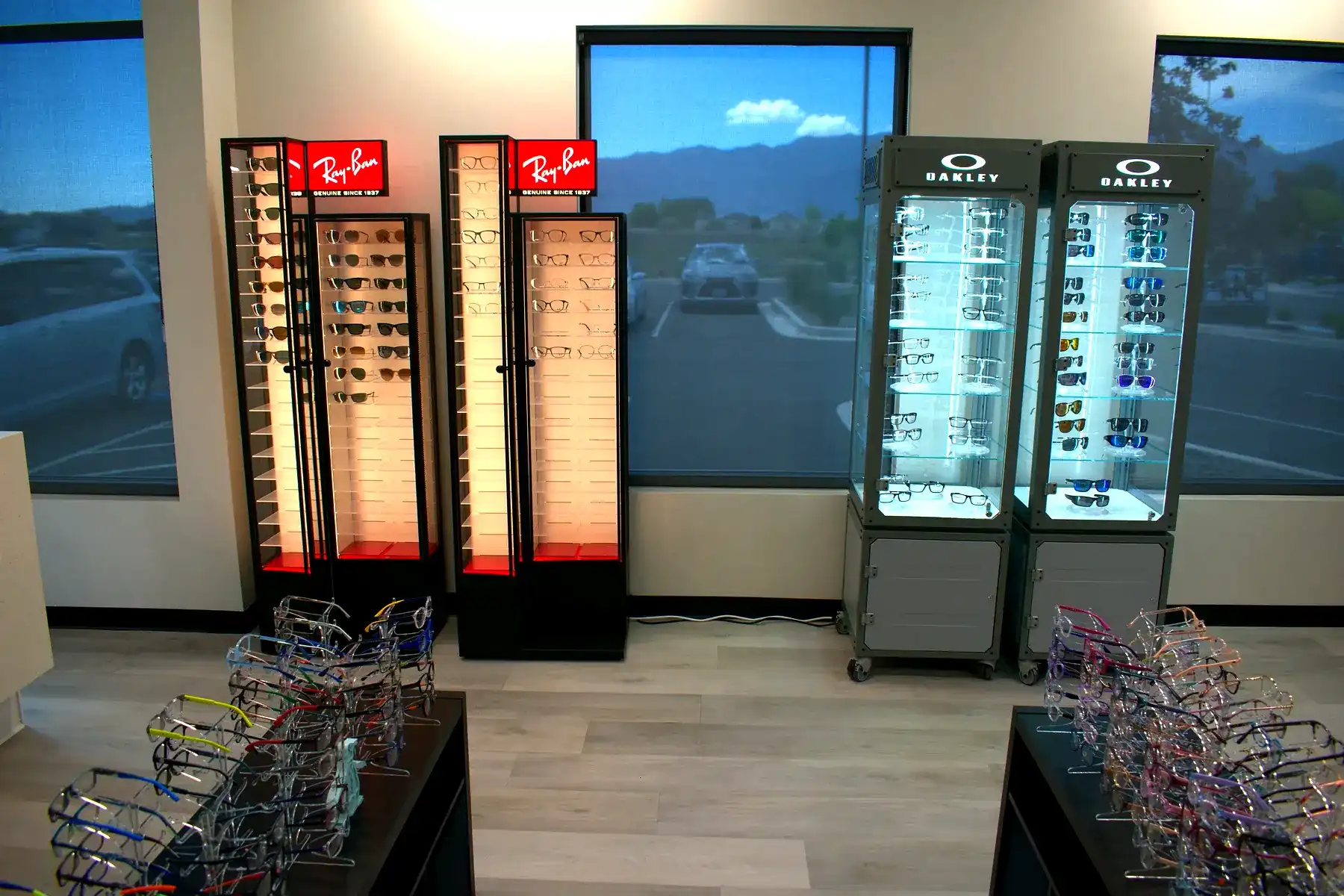 Eyeglass displays inside Cedar Valley Eyecare optical boutique