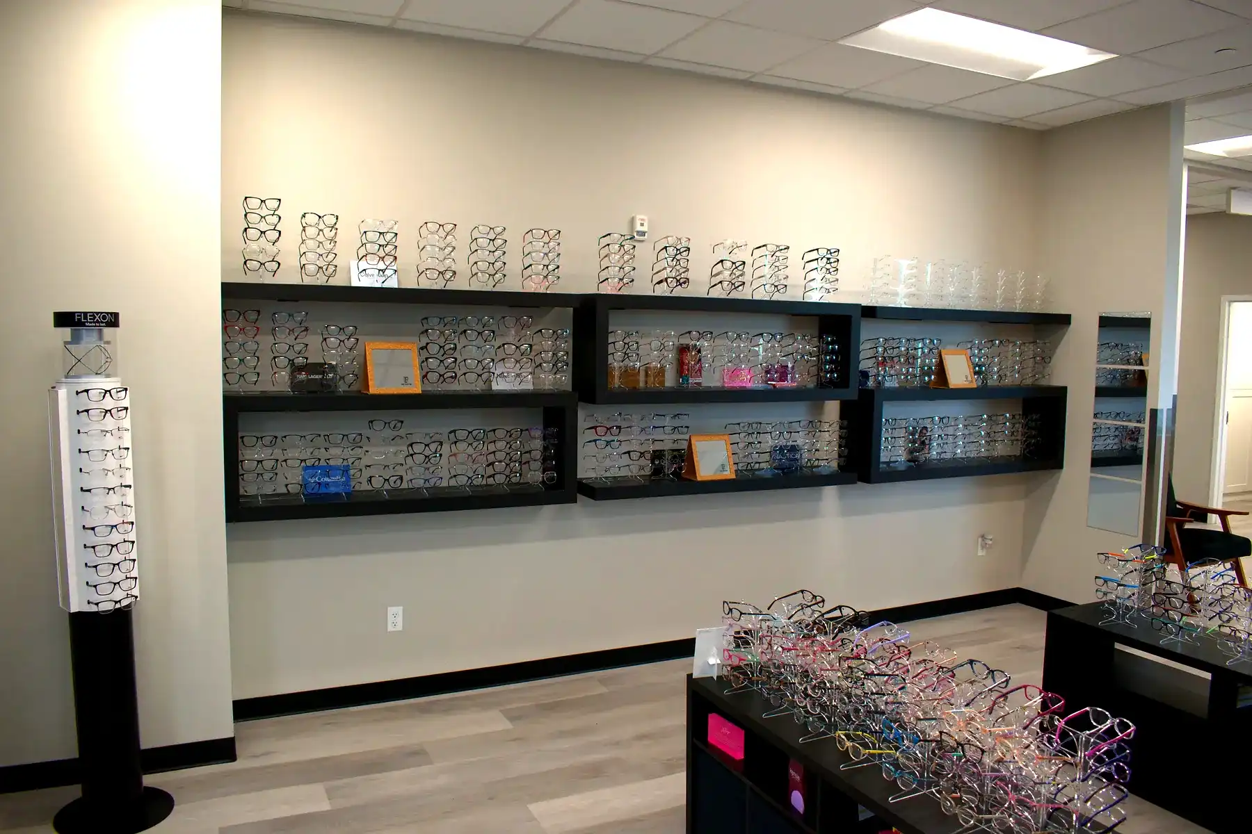 Frame displays in the Cedar Valley Eyecare optical