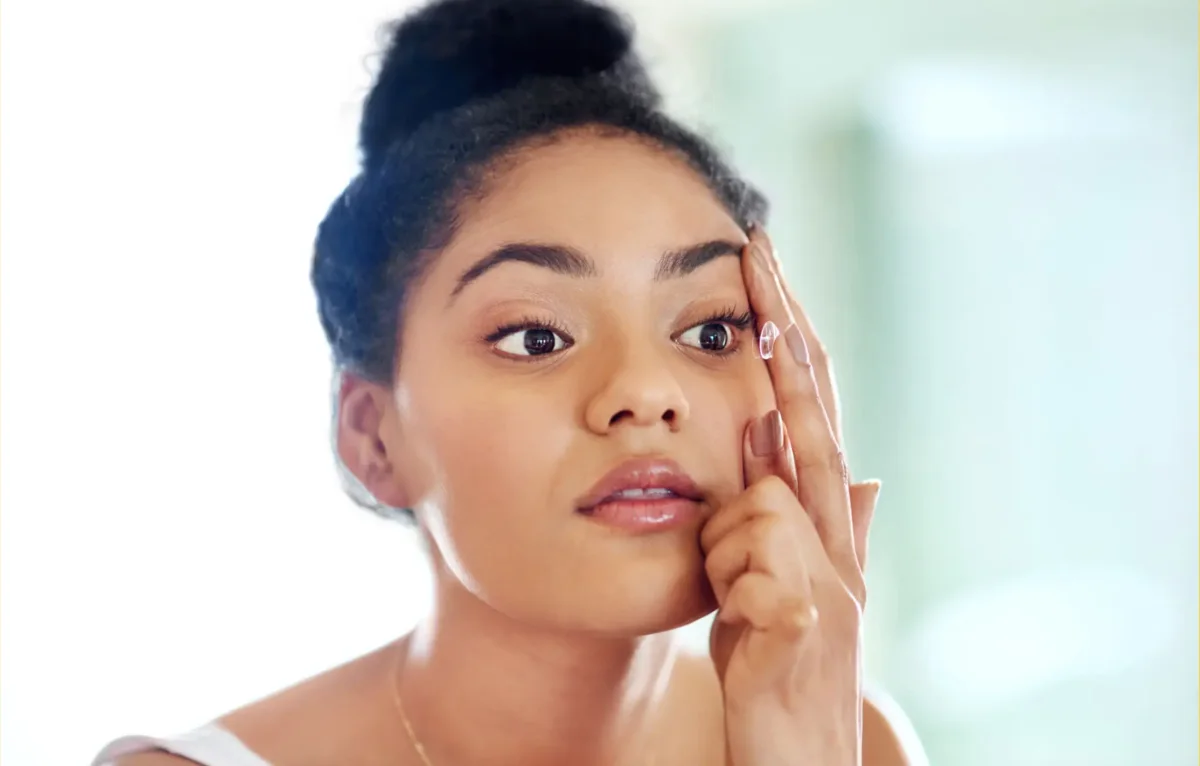 Contact lens exam guidance at Cedar Valley Eyecare in Eagle Mountain, Utah